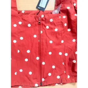 Nasty Gal Rust Red Polka Dot Puff Sleeve Square Neck Crop Top Size S NEW thumbnail 6