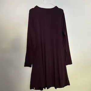 Betabrand Long Sleeve Pocket Dress Women’s Size L Burgundy Plum Work Casual thumbnail 2
