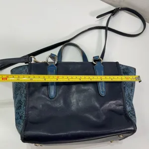 Coach Crossbody Bag Blue Snake Print Leather Purse Y2K Bikercore Whimsigoth thumbnail 3