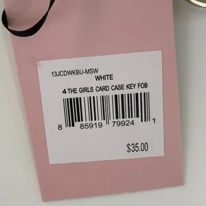 Juicy Couture White Monogram Card Case‎ Bow Heart Keychain Wallet Y2K NWT thumbnail 3