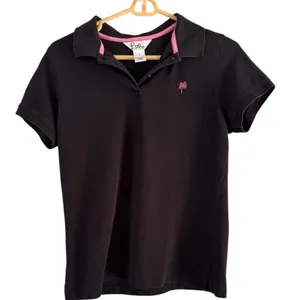 Lilly Pulitzer Black Pima Cotton Short Sleeve Polo Shirt Women’s Size Large thumbnail 1