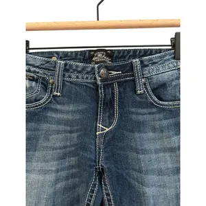 Rock For Express Y2K‎ Jeans Womens Size 6R Boot Cut Dark Wash Denim Embellished thumbnail 5