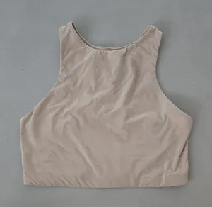 Skims Beige Sleeveless High-Neck Sport Bra Size S thumbnail 1