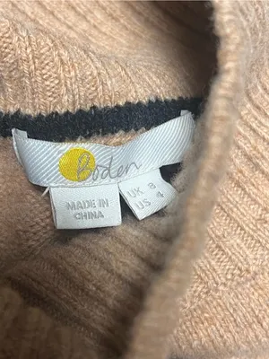 Boden Oversized High Neck Jumper 100% Merino Wool Striped Sweater Size US 4 thumbnail 2