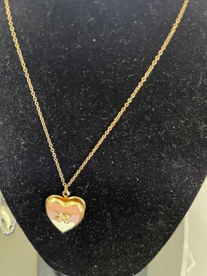 Gold Heart Locket Pendant Necklace - Women Jewelry thumbnail 2