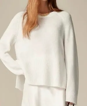 J.crew high ribbed wool blend ivory sweater size M thumbnail 1