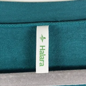 Halara Teal Green‎ V-Neck Long Sleeve Wide Waistband French Terry Top Size MED thumbnail 6