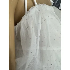 NWT Lush White Chiffon Tiered Mesh Gold Dot Tank Top Juniors Size XL thumbnail 4