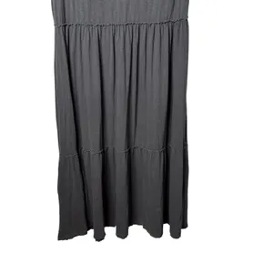 Aerie Cotton Midi Maxi Dress Tiered Womens XL Gray Distressed Grunge Flowy FLAW thumbnail 4