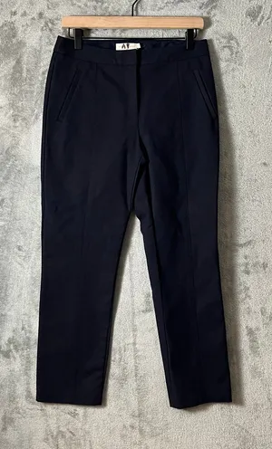 Tory Burch Cotton Mid Rise‎ Straight Leg Ankle Pants Navy Blue 6 Career Office thumbnail 1