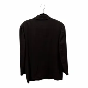 Vintage 90s Express Black Blazer‎ Made in USA Linen Rayon Tailored Jacket Med thumbnail 2