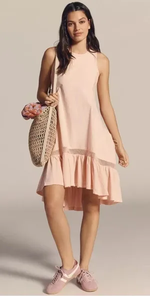 NWT Anthropologie Daily Practice Hill Up Tiered Midi Dress XS thumbnail 1