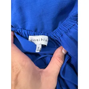 Gianni Bini Trina Maxi Dress XS Blue Halter Cutout Tie Back A Line Wedding Guest thumbnail 3