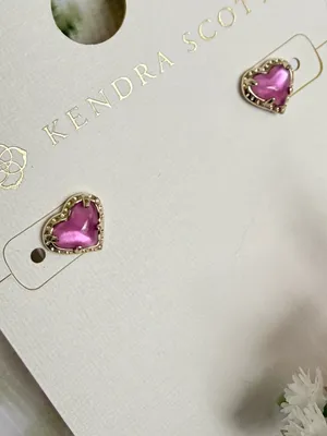 Kendra Scott Anna 14K Gold Over Brass Stud Earrings- Magenta thumbnail 3