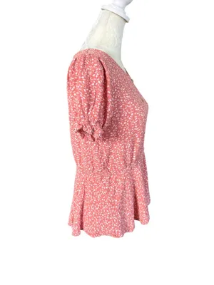 Art Class women's pink floral peplum top size XL 14/16 thumbnail 3