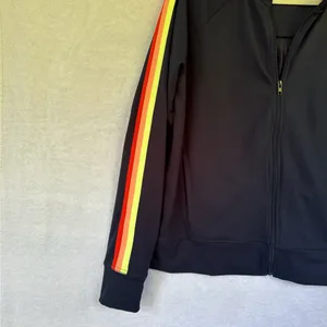 Athletic Works navy Bomber Jacket with Bright Stripes plus size thumbnail 5