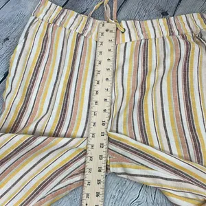 D&Co Naturals Linen blend pull on pants multicolor Striped Pants size Large thumbnail 13