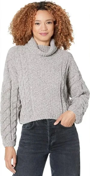 NWT Blank NYC Braided Chenille Able Turtleneck Sweater in Tonight Only Size XS thumbnail 1