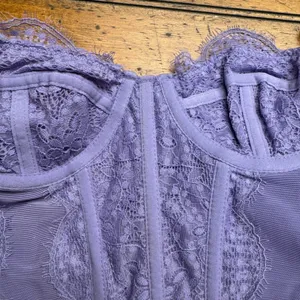 Out From Under Lavender Lace Corset Bralette Bustier‎ Top purple thumbnail 2