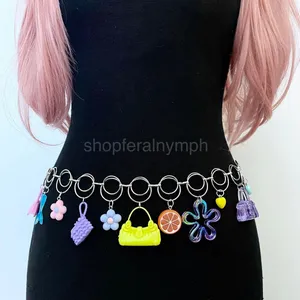 Y2K Harajuku Dopamine Dollcore Handmade Chain Belt, Fits 21-40 Inches, X7GA1417 thumbnail 2