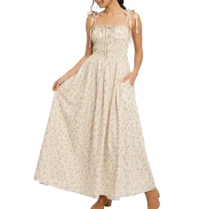 In Loom Floral Smocked Maxi Dress Tie Strap Cottagecore Tuckerknuck Style S thumbnail 2