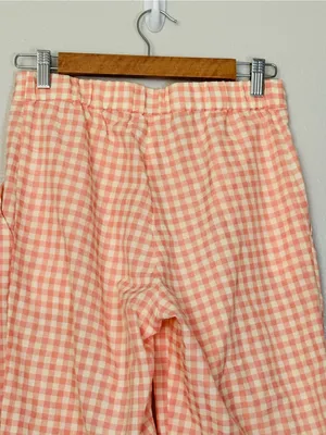 Sonderhaus Perfect Pants Pink & White Gingham Relaxed Fit Cotton Pants Size XS thumbnail 7