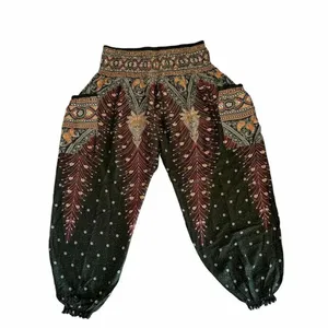 Harem Garden Rayon Aztec Tribal Festival Gypsy Bohemian Yoga Pants SZ 3XL #2591 thumbnail 2