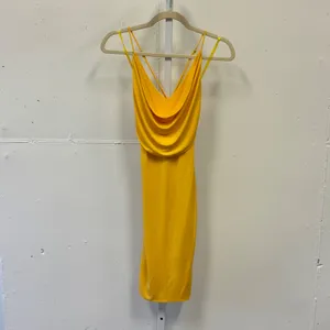 NWT Hello Molly Yellow Cowl Neck Midi Dress Open Back ST2605D XS US 2 thumbnail 2