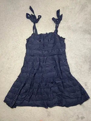 Altar’d State Mini Navy Blue Pleated Dress Size Large thumbnail 1