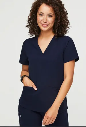 Figs Casma Scrub Top in Navy Blue Size Small thumbnail 1