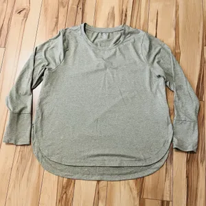 Athleta Top Women's Size 1X Uptempo Long Sleeve Thumbholes Lt Heathered Green thumbnail 1