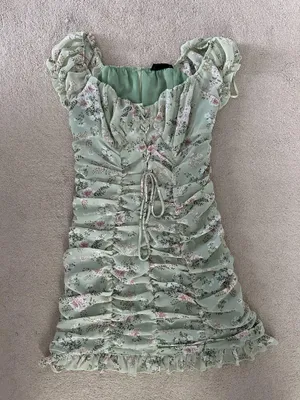 Hazel Boutique Green Floral Mini Dress thumbnail 2