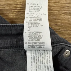 Abercrombie & Fitch Simone High Rise Ankle Jeans Women's 32 Black Raw Hem thumbnail 3