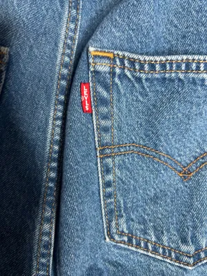 Levi’s Premium Denim Jean Dark Wash Straight Leg Overalls Womens Size XS thumbnail 6