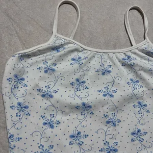 INC International Concepts Blue and White Fitted Camisole thumbnail 2
