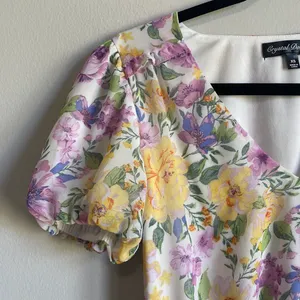 Crystal Doll Floral Flowy Puffed Sleeve Dress thumbnail 7