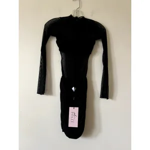 Oh Polly Essie Sheer Panelled Long Sleeve Mni Black Dress Size 0 New thumbnail 5
