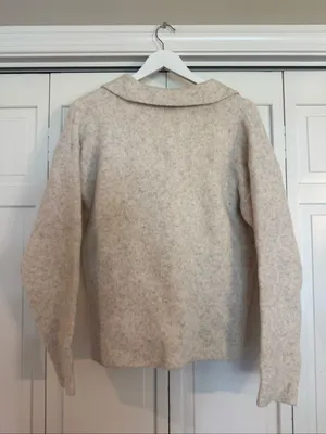 A New Day oatmeal collared polo sweater size small thumbnail 5