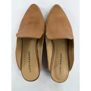 Lucky Brand Margrete Tan Brown Leather Pointed Toe Mule Slides Womens 8.5 M 39 thumbnail 2