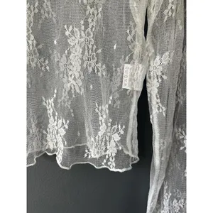 White Sheer Lace Long Sleeve Top XXL thumbnail 8