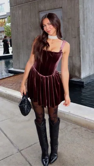 Zara Dress mini corset Velvet in Rich Purple Wedding party coctail thumbnail 3