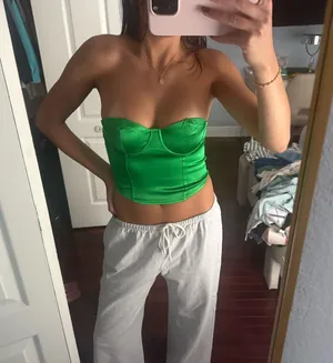 Emerald Green Zara Corset Top thumbnail 1