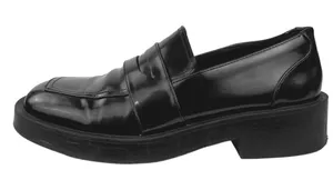 Zara Black Patent Leather Square Toe Chunky Platform Loafer Shoes Sz EU 39 US 8 thumbnail 1