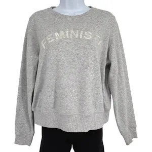 Rebecca Minkoff Sweatshirt Womens Feminista Graphic Gray L Pullover Fleece‎ thumbnail 1