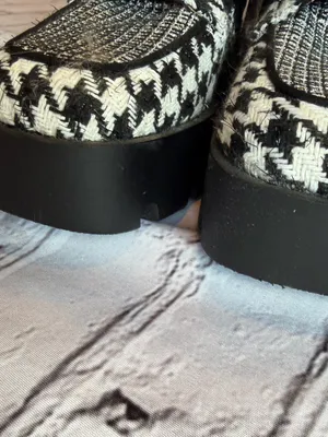 Betsey Johnson Y2K Chunky Platform Boot Houndstooth Black White Buckle Bratz 6.5 thumbnail 9