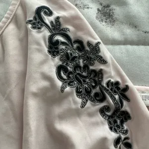 California Dynasty pink embroidered babydoll pajama top, size M boho loungewear thumbnail 4