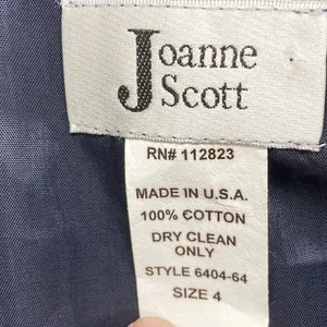 Joanne Scott blazer Womens 4 corduroy paisley made in usa 100% cotton‎ thumbnail 4
