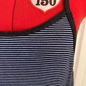 Spaghetti Strap Stripe Hi Lo Tank Top L thumbnail 4