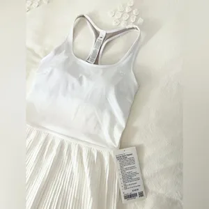 Lululemon NWT Scoop-Neck Pleated Linerless Tennis Dress - White - 2 thumbnail 9
