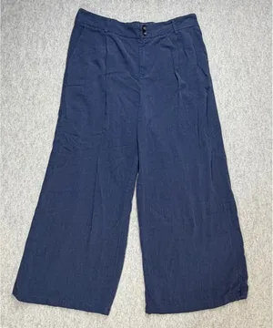 Wide Leg Pants Womens 2XL Navy Blue Dokotoo Ankle Crop Boho Coastal Grandma thumbnail 1